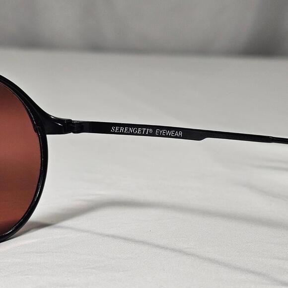 Vintage Serengeti 5284L Matte Black Aviator Sunglasses Rose Lens Japan Frames - Picture 10 of 15